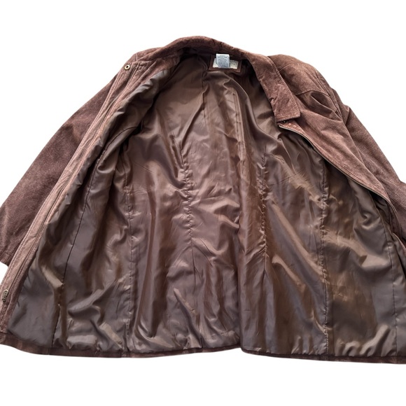 Vintage Cherokee Women’s Brown Suede Leather Jacket XL Retro Western Coat - Picture 5 of 6